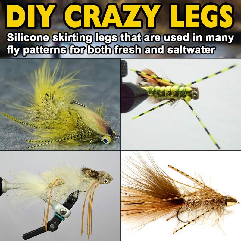 XFISHMAN Fly-Tying-Materials-Rubber-Legs-Silicone-Rubber-Skirt 12-24 Colors Fly Tying Supplies (24 Colors kit) - Image 3